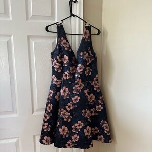 Betsey Johnson – Metallic Jacquard Skater Dress